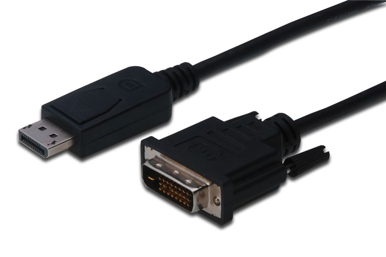 Assmann DisplayPort adapter cable, DP - DVI-D (Dual Link) (24+1) 1m Black