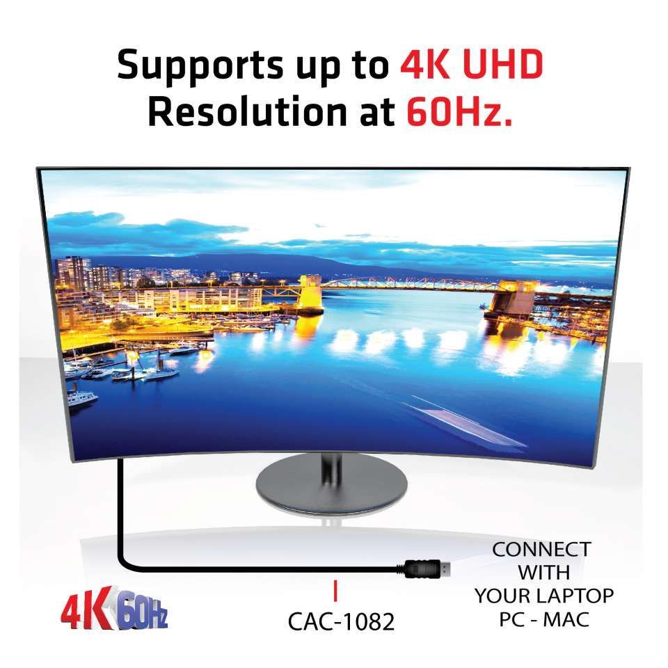 Club3D DisplayPort 1.4 to HDMI 2.0b HRD Active cable 2m Black