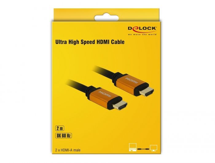 DeLock Ultra High Speed HDMI Cable 48 Gbps 8K 60 Hz 2m