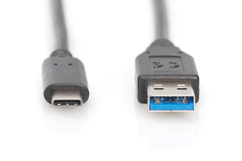 Assmann USB Type-C connection cable type C to A M/M 1m Black