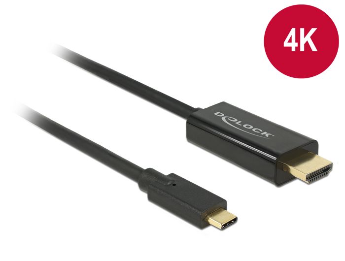 DeLock Cable USB Type-C male > HDMI male (DP Alt Mode) 4K 30 Hz 2m Black