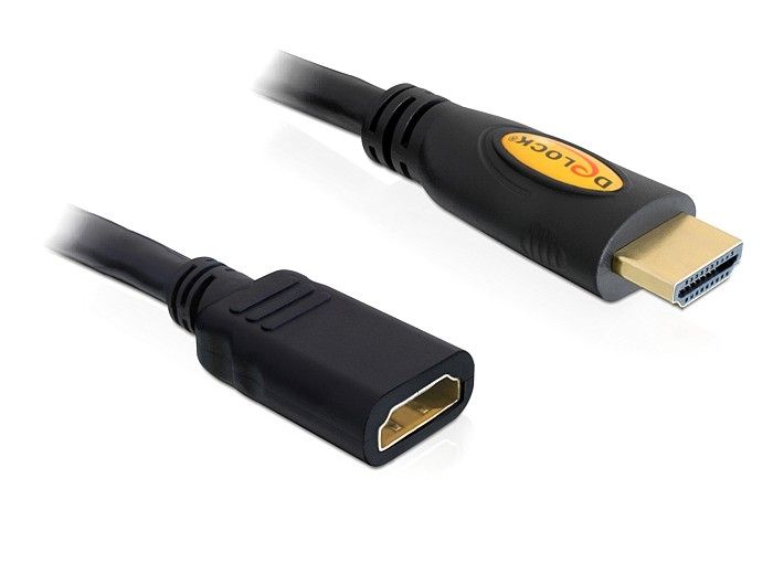 DeLock Extension Cable High Speed HDMI with Ethernet – HDMI A male > HDMI A female 1m Black