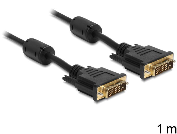 DeLock DVI-D (Dual Link) 24+1 male > DVI-D (Dual Link) 24+1 male 3m cable Black
