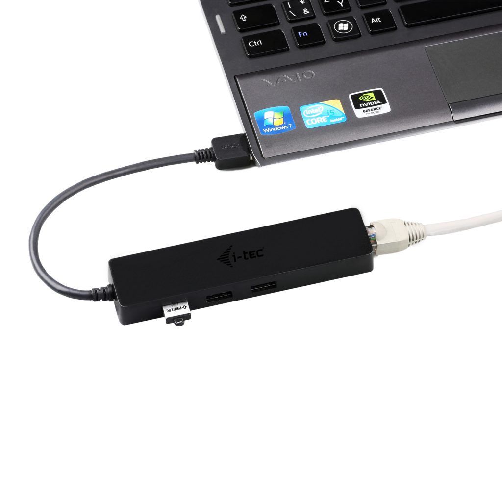 I-TEC USB 3.0 Slim HUB 3 Port+Gigabit Ethernet Adapter Black