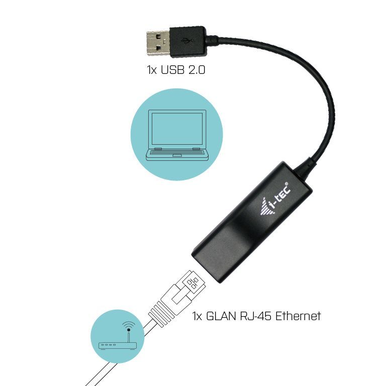 I-TEC USB 2.0 Fast Ethernet Adapter Advance Black