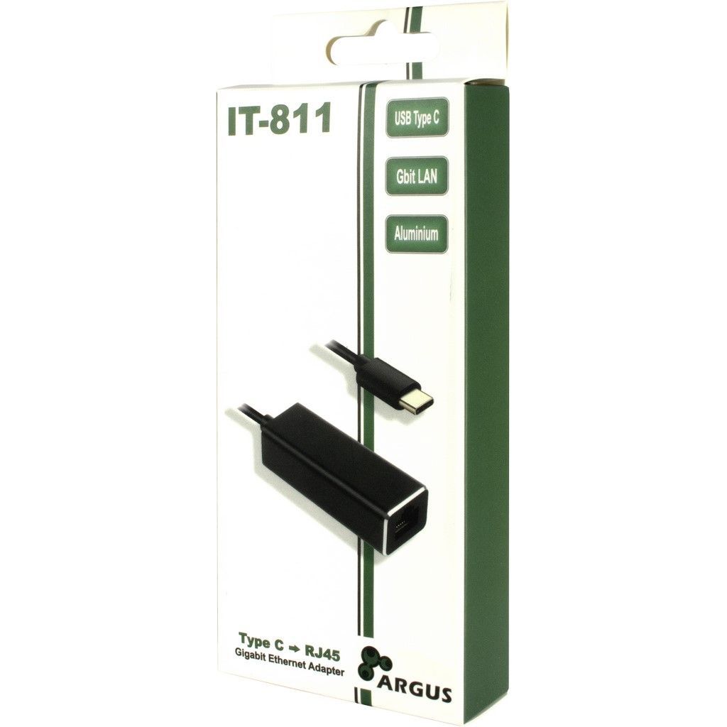 Inter-Tech Argus IT-811 USB-C Gigabit Ethernet Adapter Black