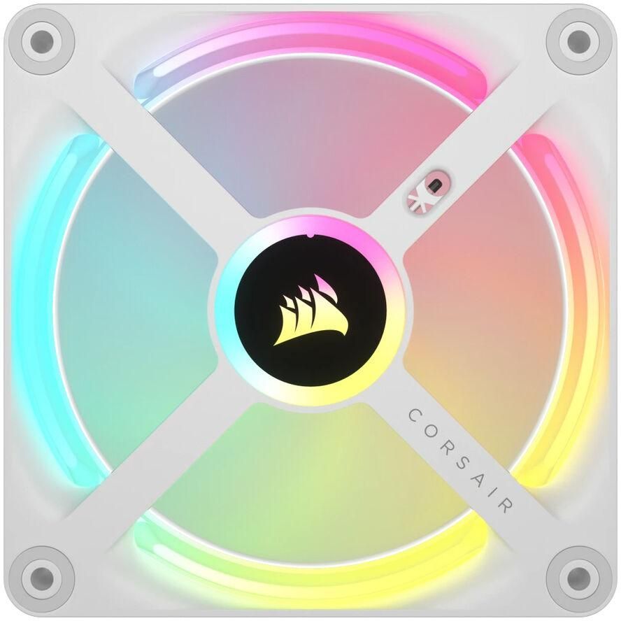 Corsair iCUE LINK QX120 RGB 120mm PWM PC Fans Starter Kit with iCUE LINK System Hub White