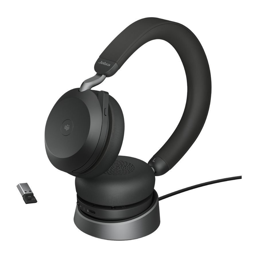 Jabra Evolve2 75 MS Wireless Stereo Headset + Charging Station Black