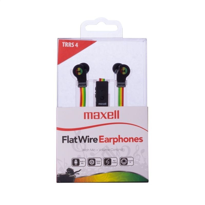 Maxell MXSEFWR Flat Wire Headset Rasta