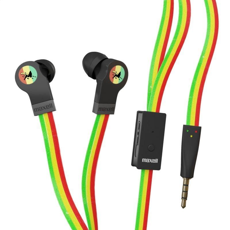 Maxell MXSEFWR Flat Wire Headset Rasta