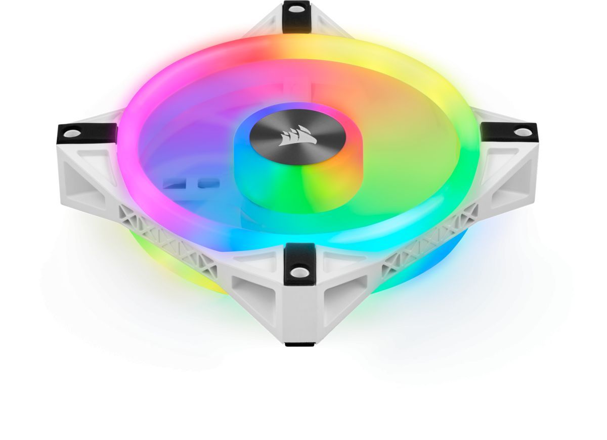 Corsair iCUE QL120 RGB PWM White Triple Fan Kit with Lighting Node