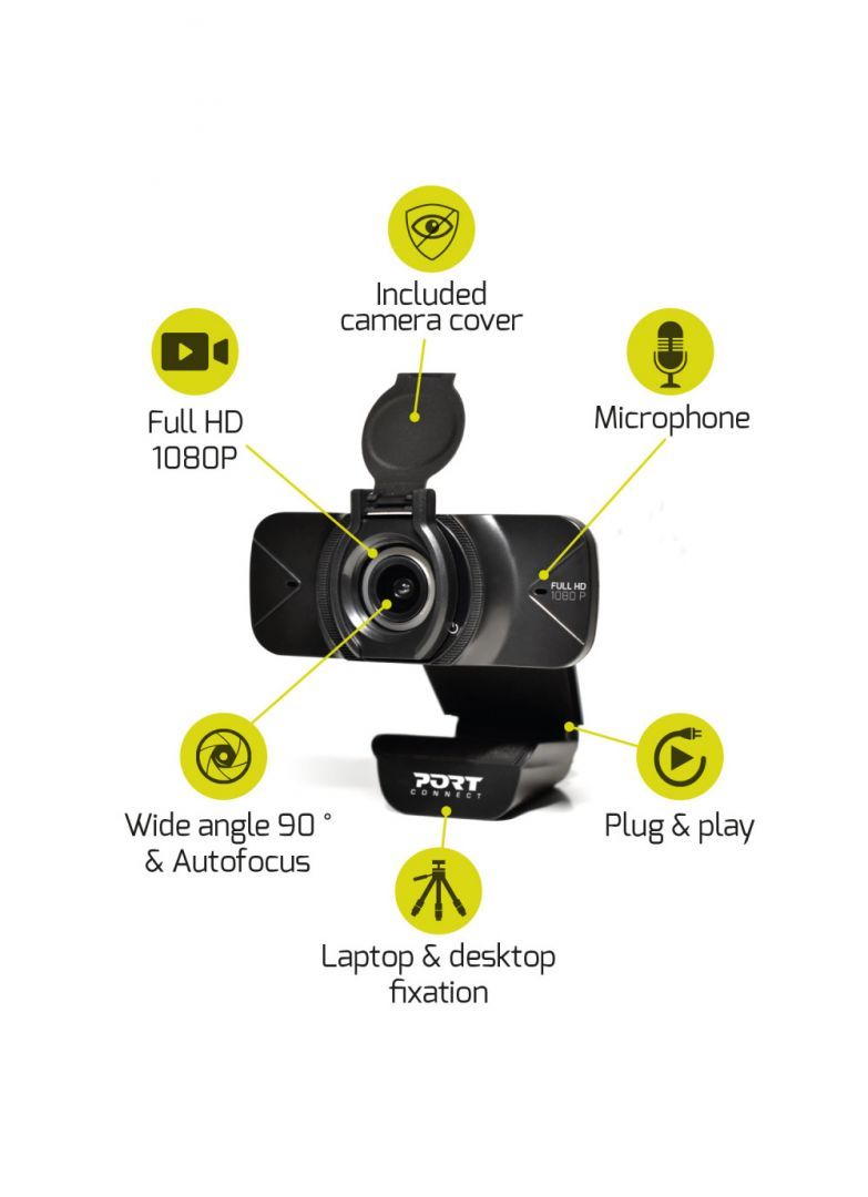 Port Designs Full HD Webkamera Black