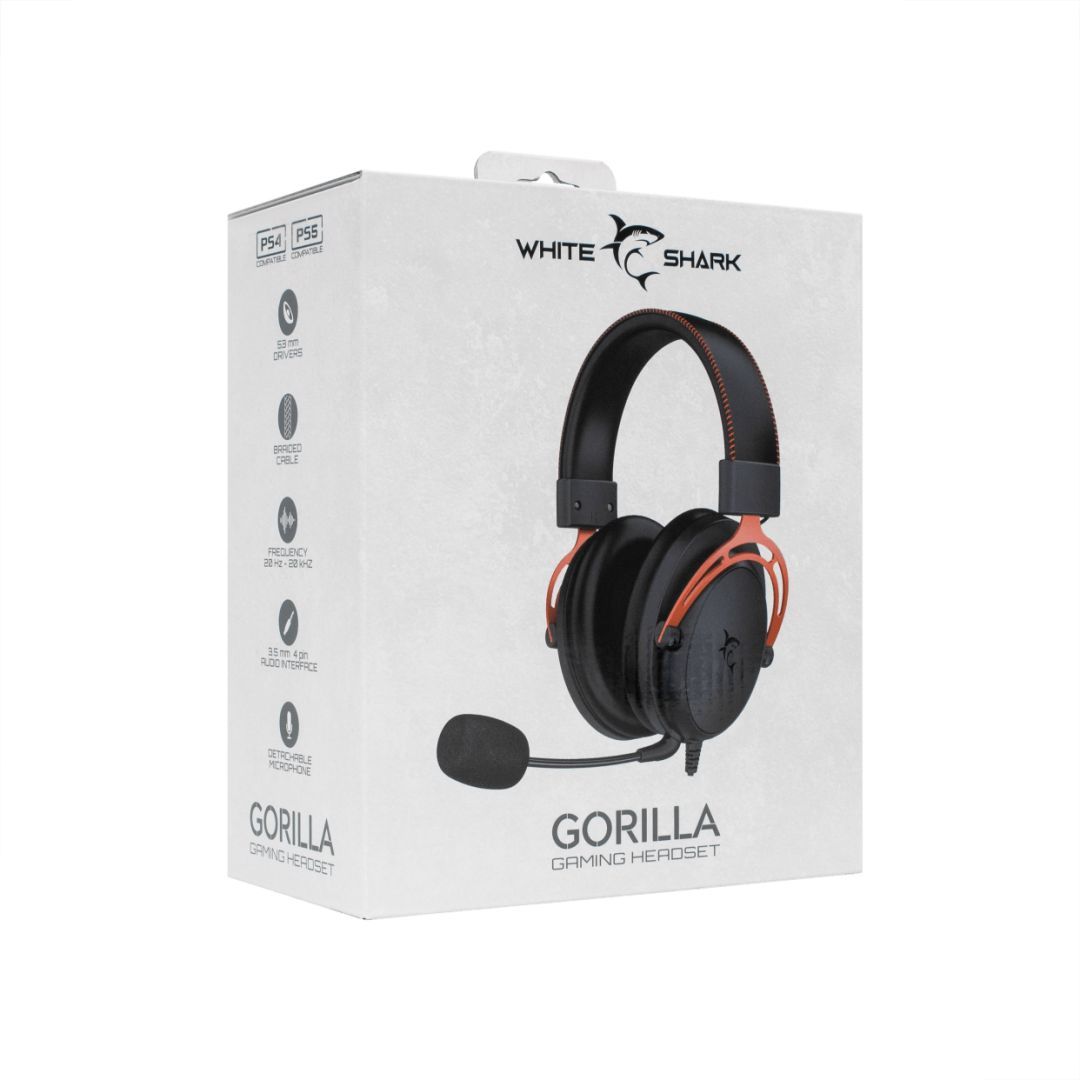 White Shark Gorilla Gaming Headset Black/Red
