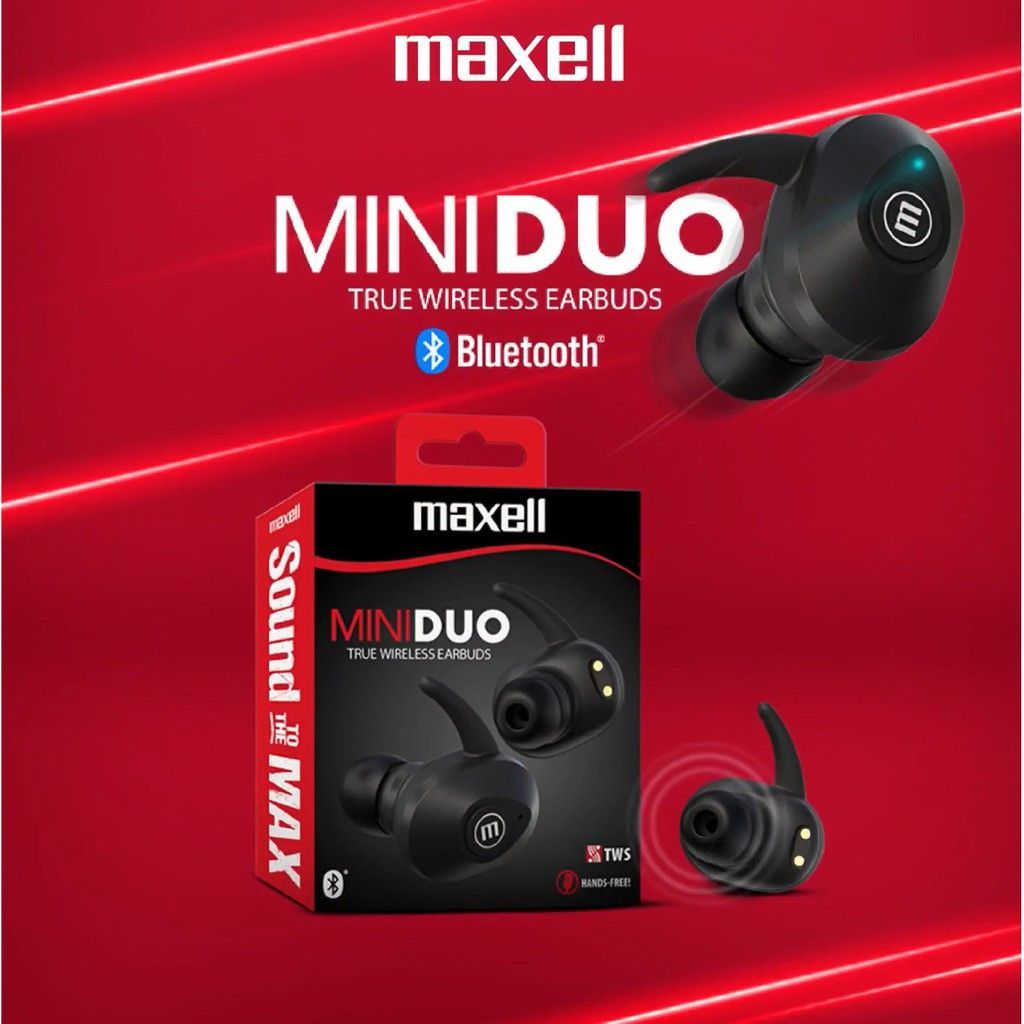 Maxell MiniDuo TWS Bluetooth Headset Black