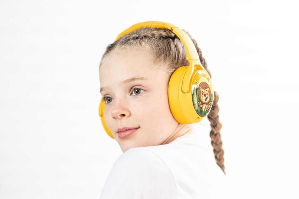 BuddyPhones Cosmos+ Wireless Bluetooth Headset for Kids Sun Yellow