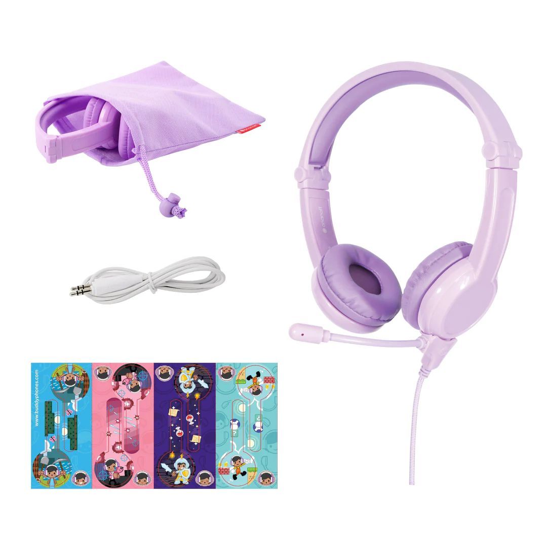 BuddyPhones Galaxy Headset for Kids Purple