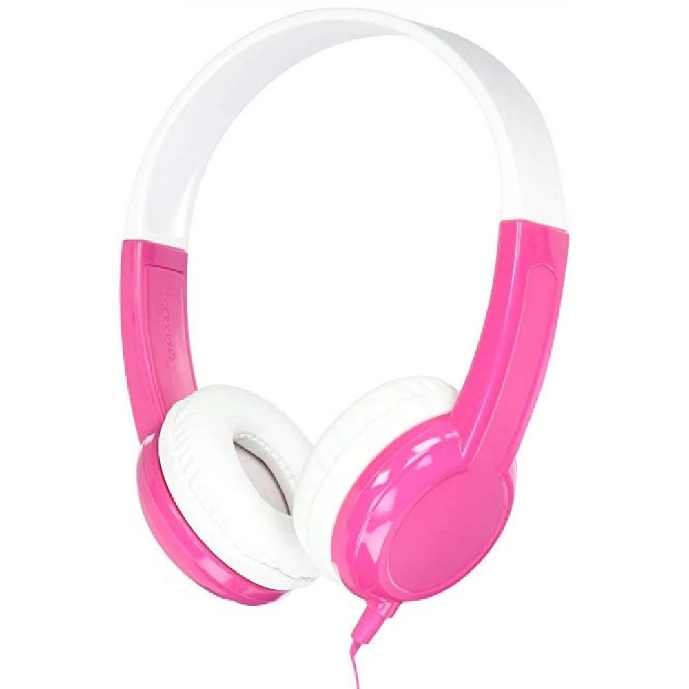 BuddyPhones Discover Headphones for Kids Pink/White