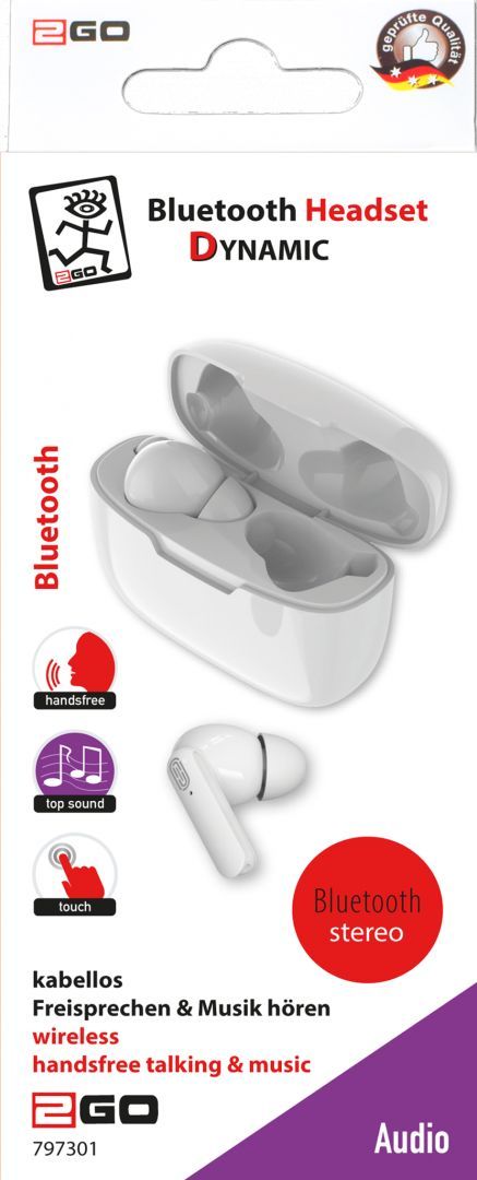 2GO TWS Dynamic Bluetooth Headset White
