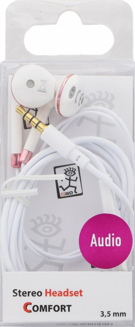 2GO Comfort In-Ear Stereo Headset White/Pink