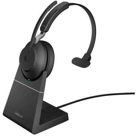 Jabra Evolve2 65 UC Mono Bluetooth Headset + Charging Stand Black