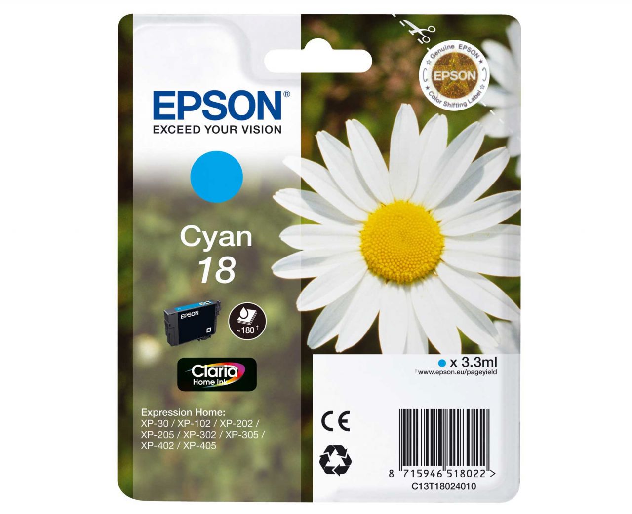 Epson T1802 (18) Cyan tintapatron