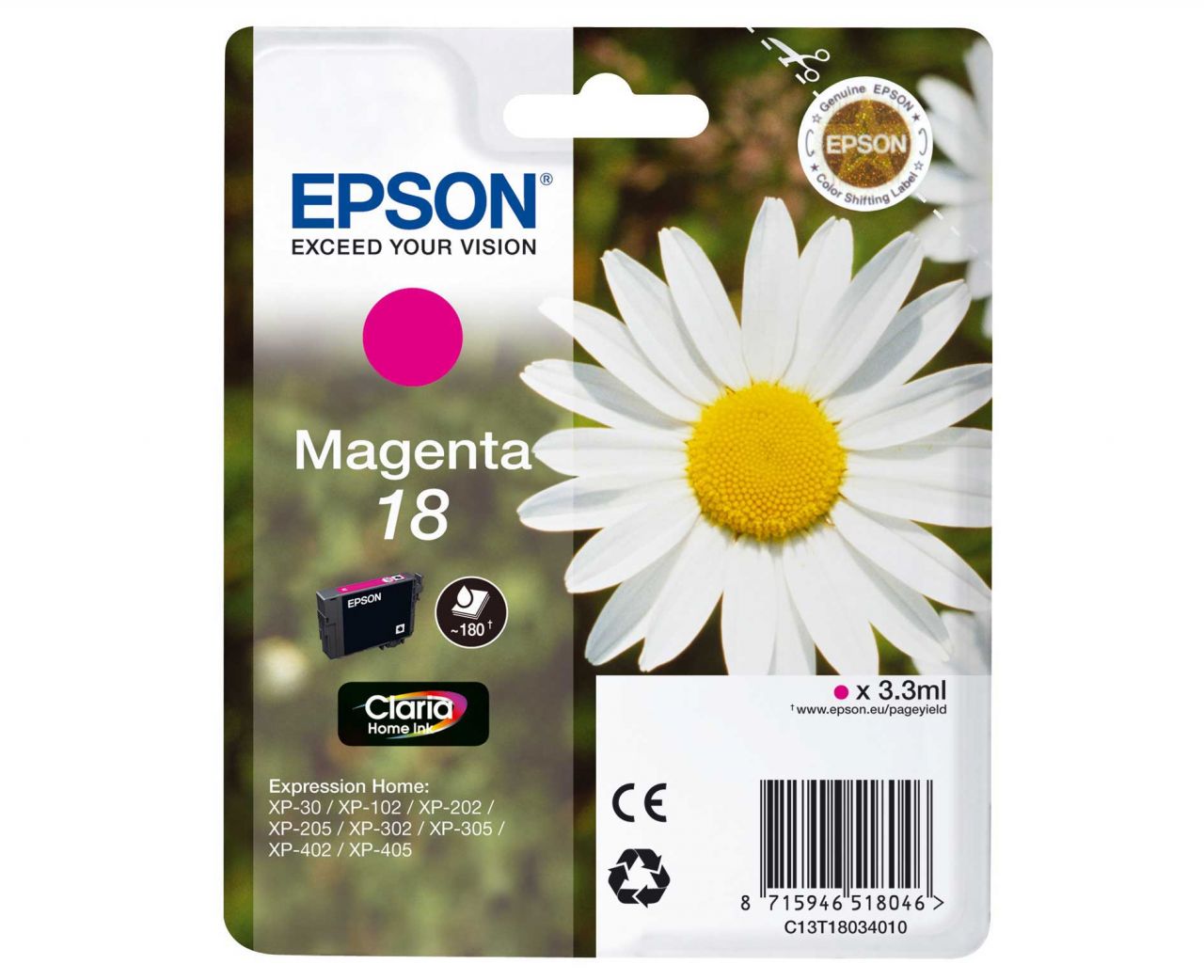 Epson T1803 (18) Magenta tintapatron