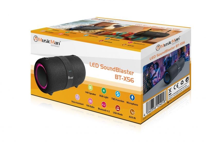 Technaxx Bluetooth LED SoundBlaster 2x7W BT-X56