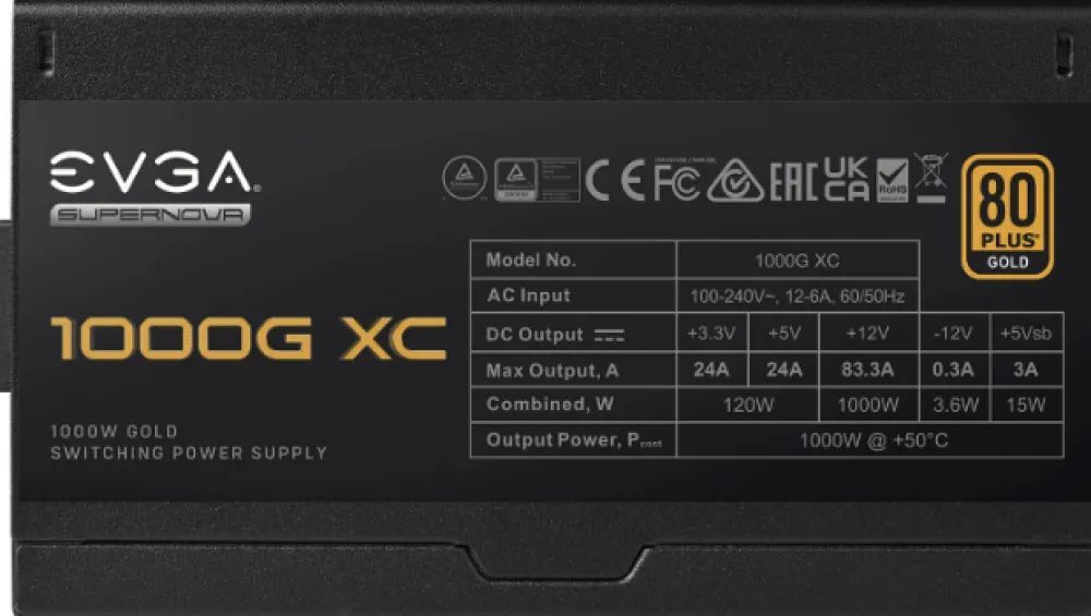 EVGA 1000G 1000W SuperNOVA XC 80+ Gold