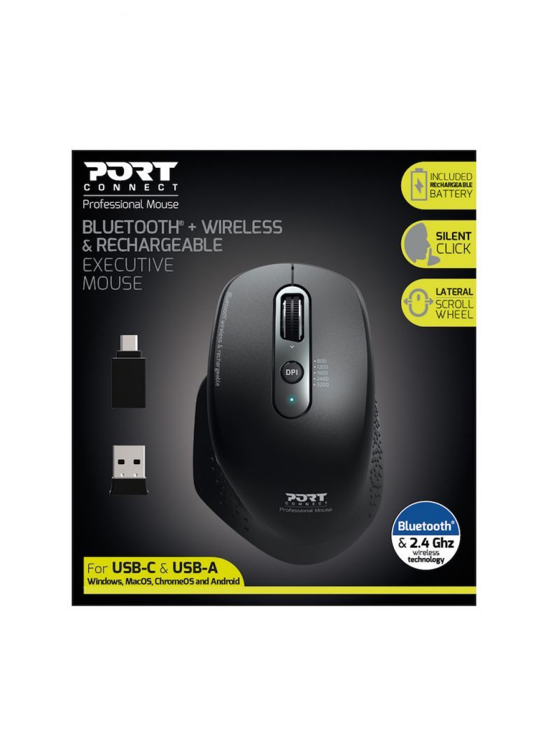 Port Designs Bluetooth Wireless Mouse Black/Grey