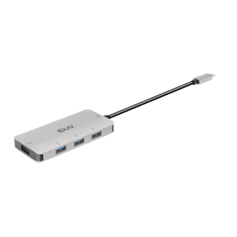 Club3D USB Gen2 Type-C to 10Gbps 4x USB Type-A Hub Silver