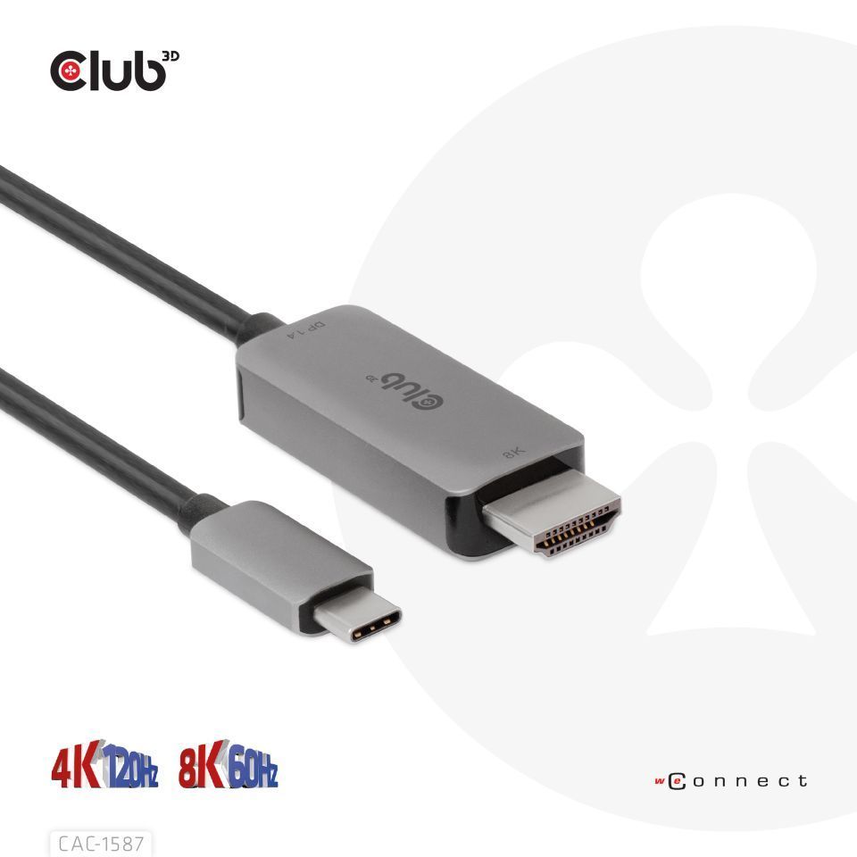 Club3D USB Gen2 Type-C to HDMI cable 3m Black
