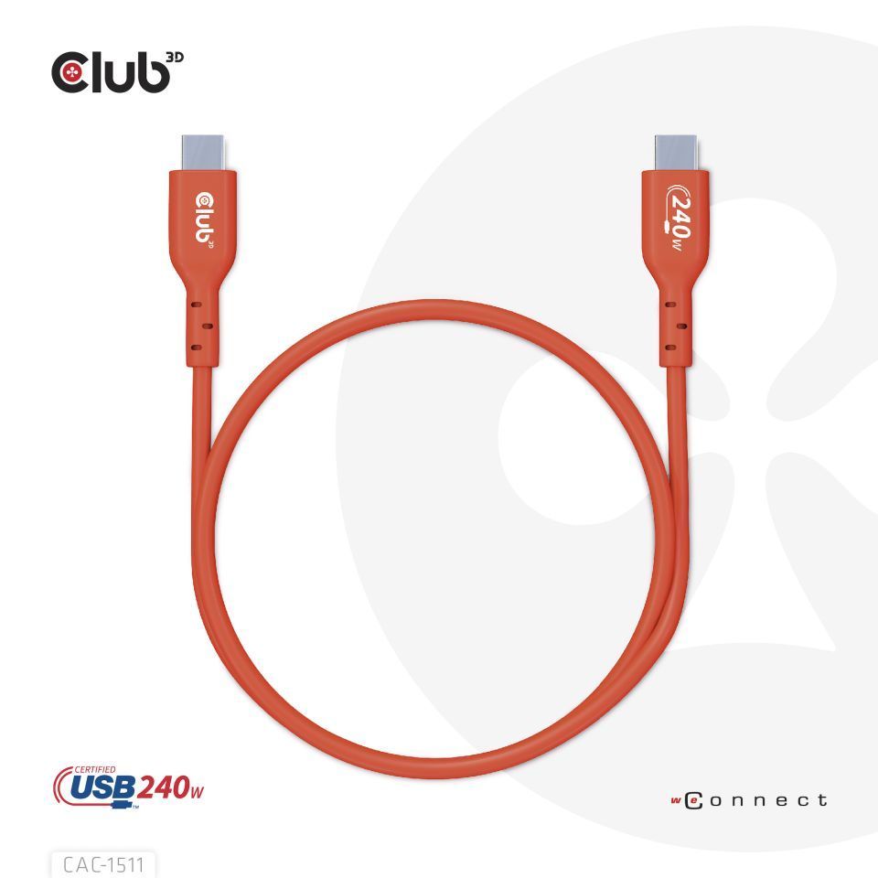 Club3D USB2 Type-C cable 1m Red