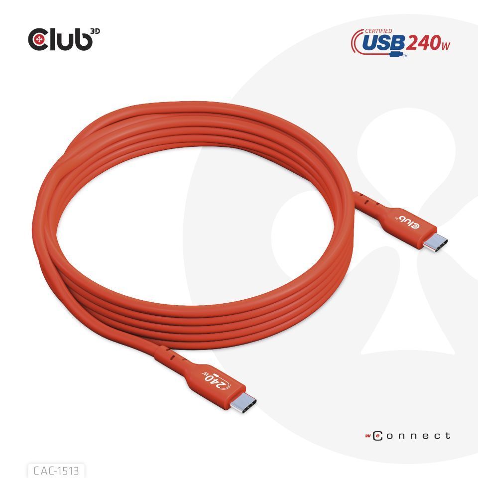 Club3D USB2 Type-C cable 3m Red