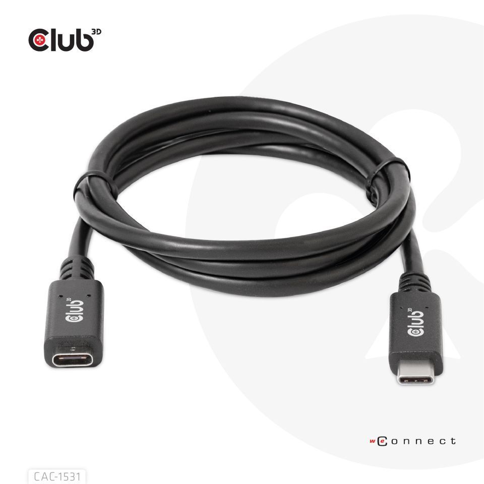 Club3D USB Gen1 Type-C Extension cable 1m Black