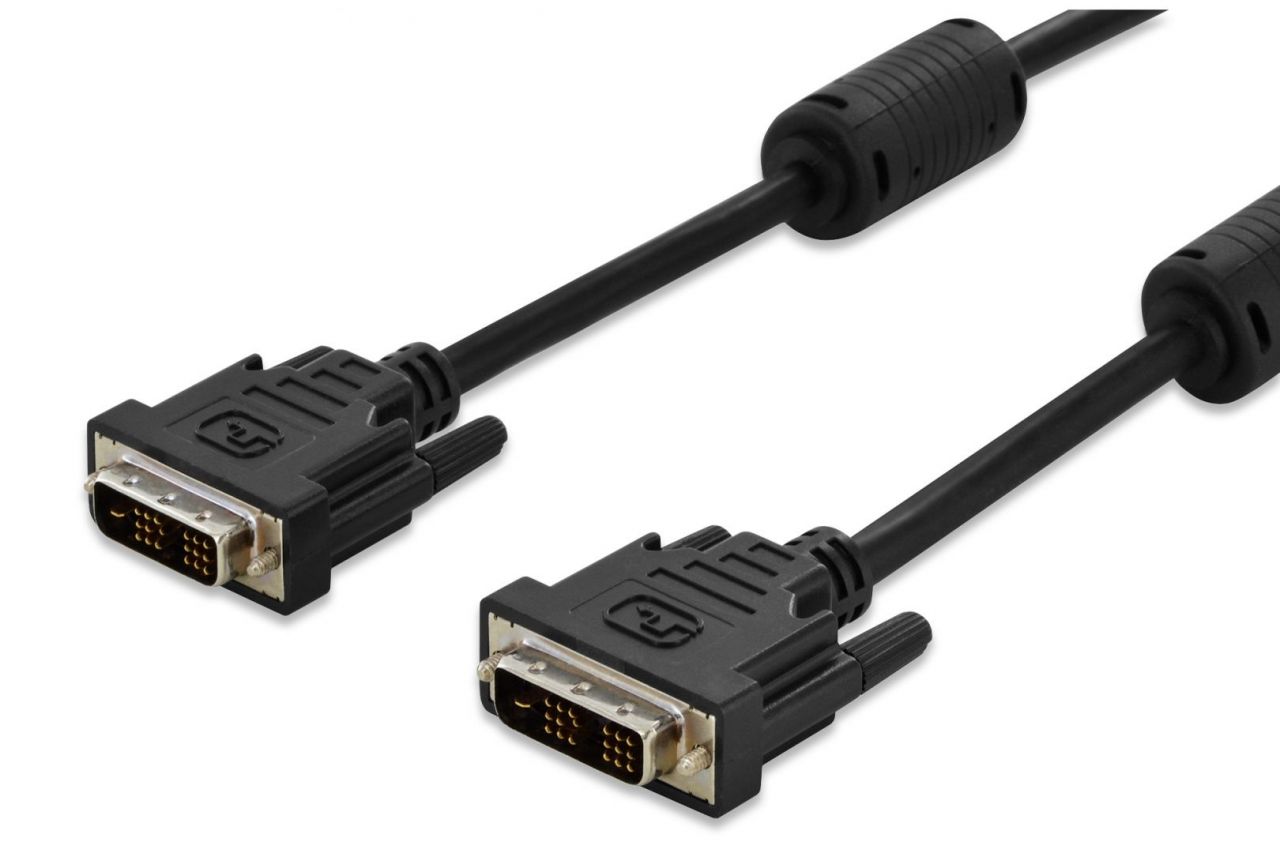 Assmann DVI connection cable, DVI-D (Single Link) (18+1) 2x ferrit 2m Black