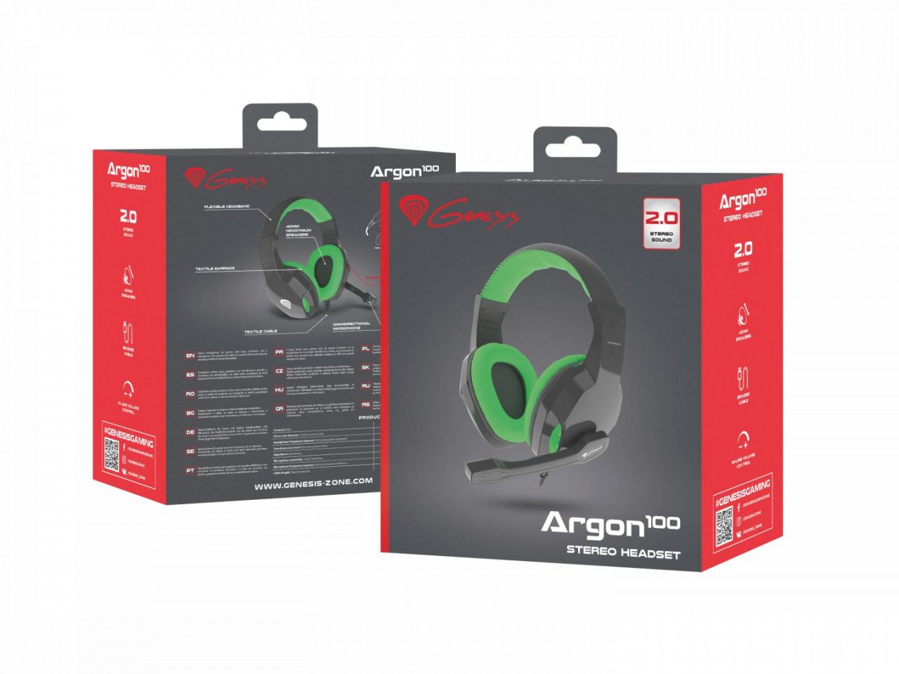 Natec Genesis Argon 100 Gamer Headset Black/Green