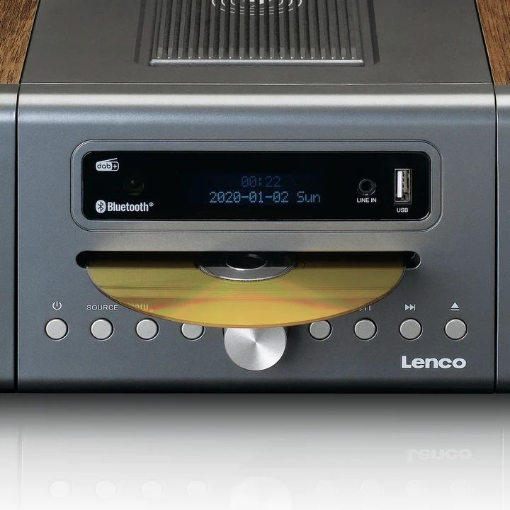 Lenco MC-175SI Micro set with DAB FM CD 2 USB Bluetooth QI RC Silver
