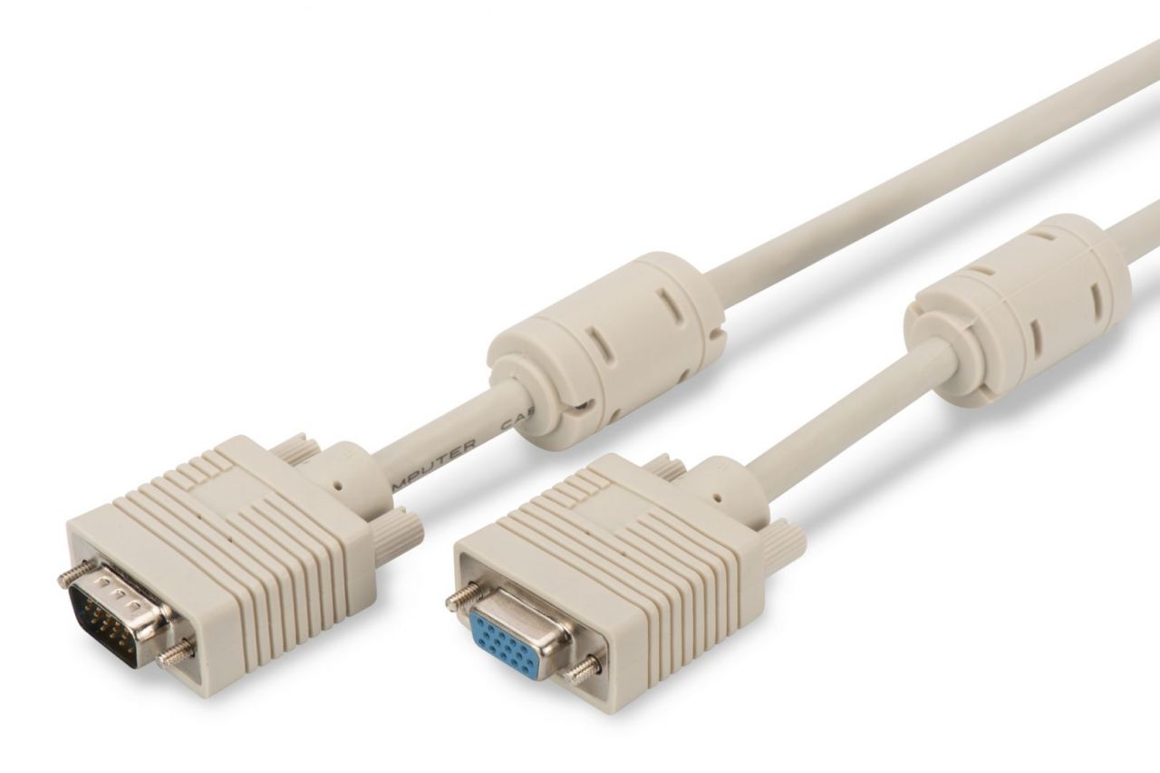 Assmann VGA Monitor extension cable, HD15 1,8m Beige