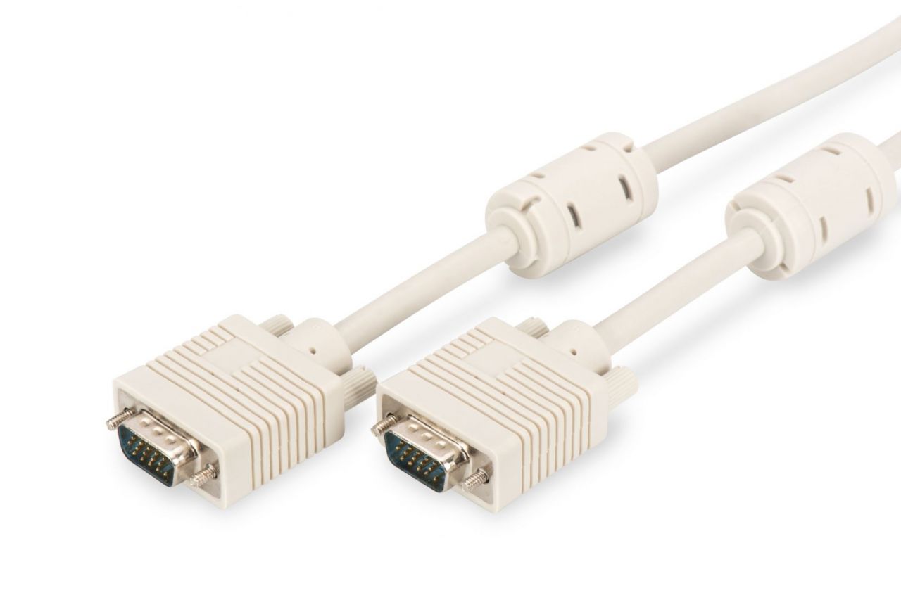 Assmann VGA Monitor connection cable, HD15 5m Beige