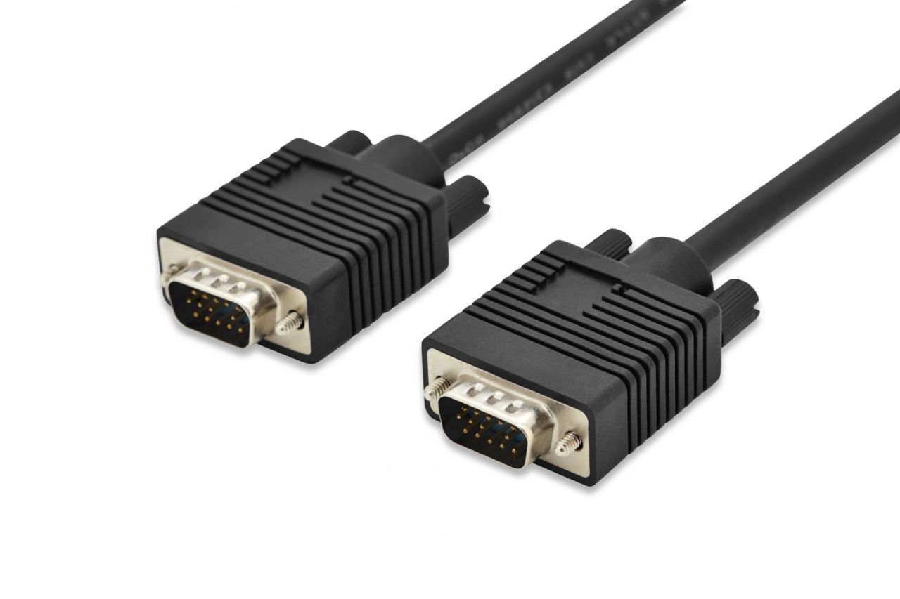 Assmann VGA Monitor connection cable, HD15 1,8m Black