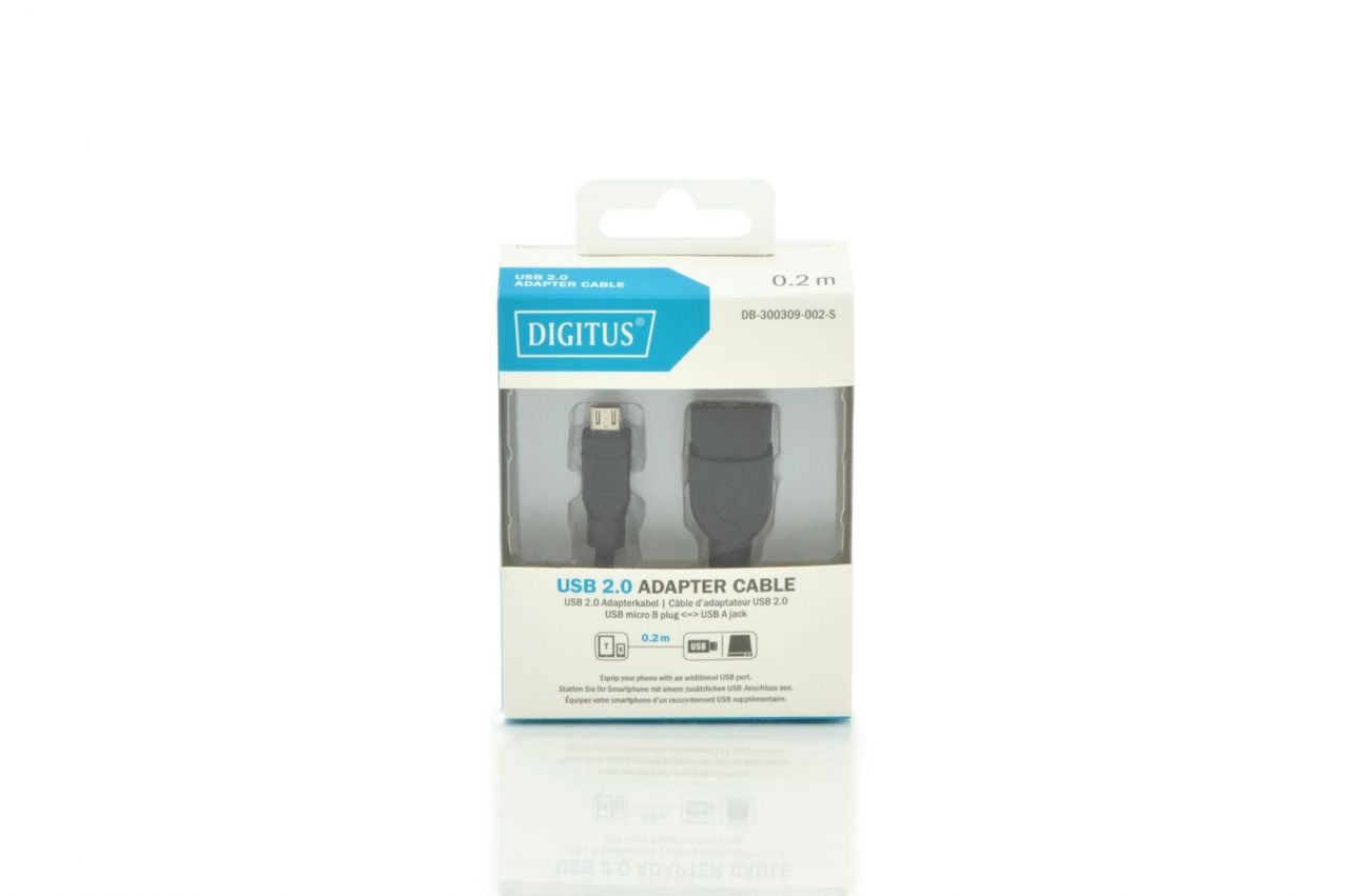 Digitus USB 2.0 adapter cable, OTG, type micro B - A
