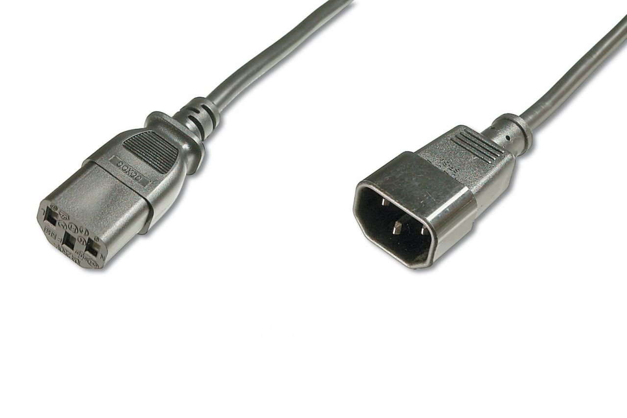 Assmann Power Cord extension cable, C14 - C13 1,2m Black