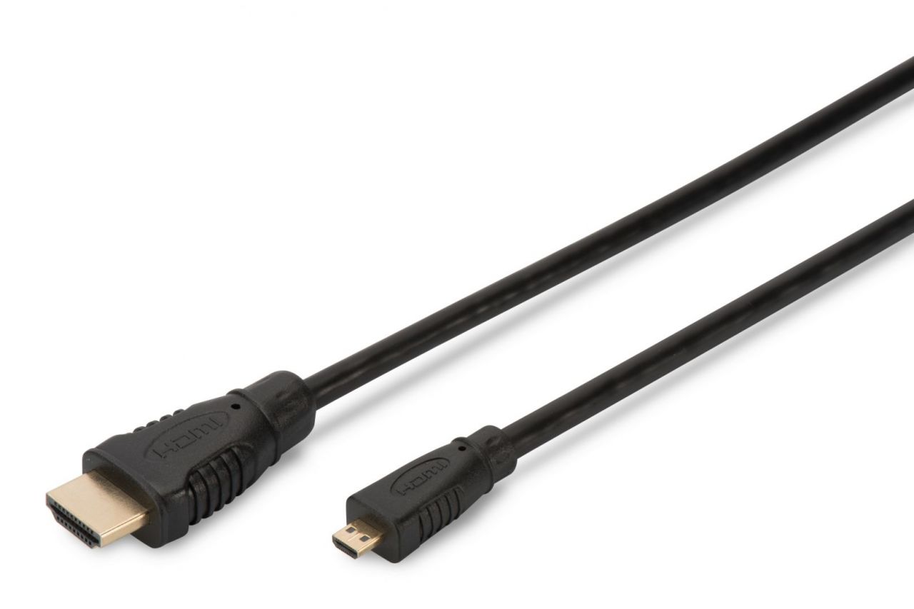Assmann HDMI High Speed connection cable, type D - A 1m Black