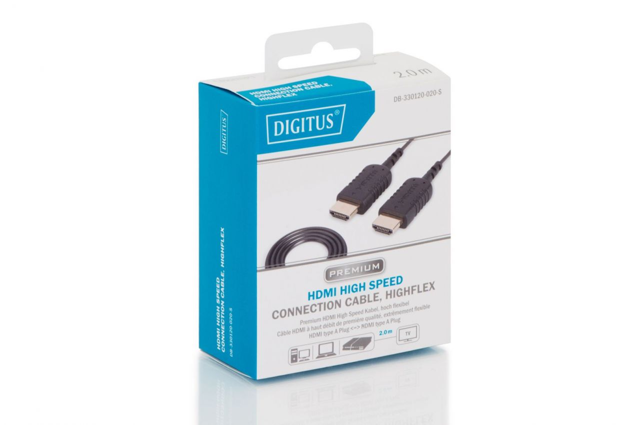 Digitus HDMI High Speed connection cable, type A, HighFlex