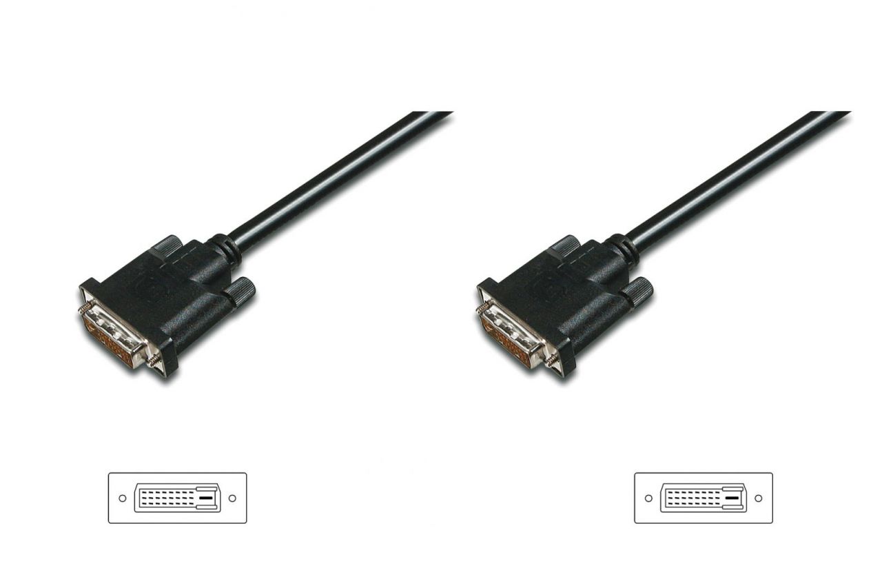 Assmann DVI connection cable, DVI-D (Dual Link) (24+1) 2m Black
