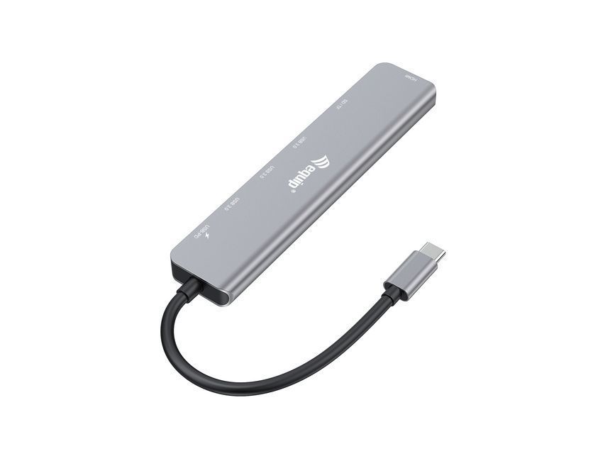 EQuip USB-C 7 in 1 Multifunctional Adapter, HDMI 4K/60Hz, USB 3.2 Gen1 x 3 , TF/MICRO SD, 100W USB PD
