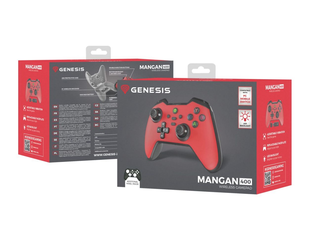 Genesis Mangan 400 Wireless Gamepad Red