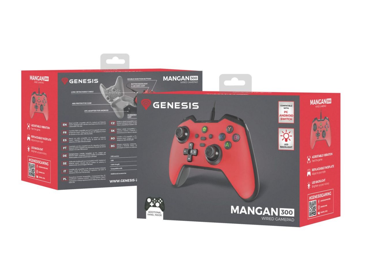 Genesis Mangan 300 USB Gamepad Red