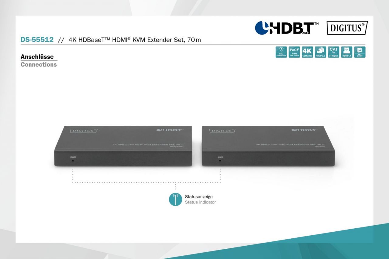 Digitus HDBaseT HDMI KVM Extender 70m