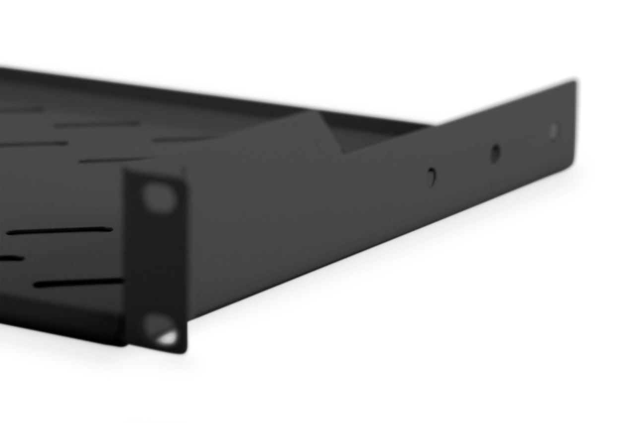 Digitus 1U fixed shelf for racks from 400mm depth 45x483x250mm up to 15kg Black (RAL 9005)